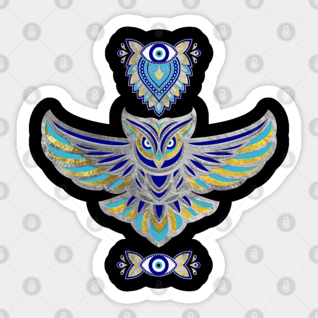 Owl Evil Eye Ornament Sticker by Nartissima